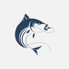 FISH LOGO ILLUSTRATION DESIGN ICON SYMBOL VECTOR