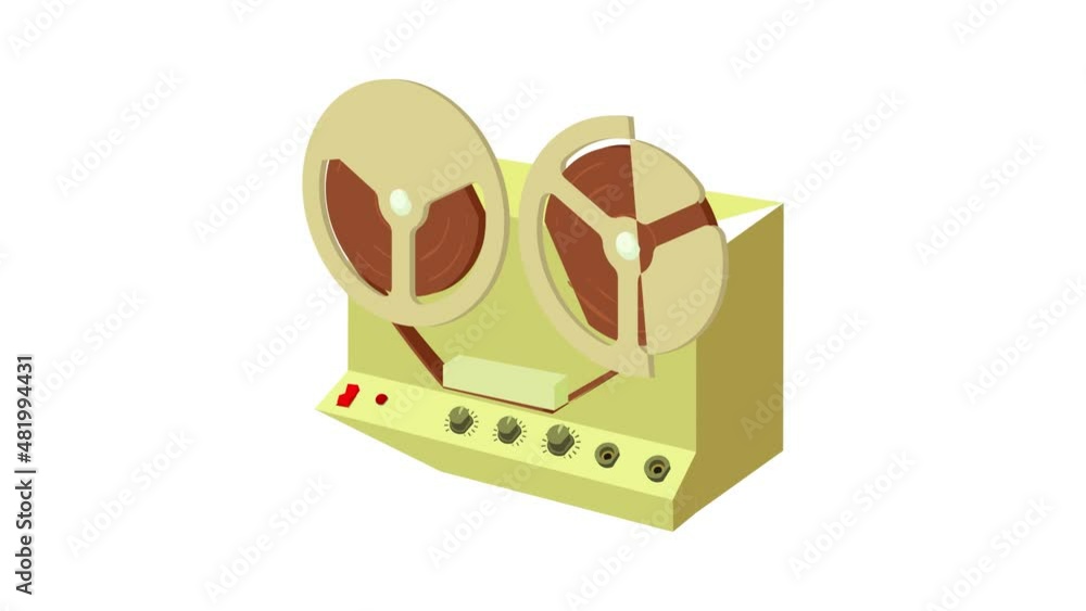 Poster sound recorder icon animation best cartoon object on white background