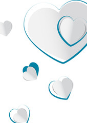 Valentine's day concept background, paper hearts. Vector. Cute love sale banner or greeting card