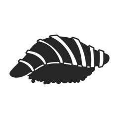 Rice sushi vector icon.Black vector icon isolated on white background rice sushi.