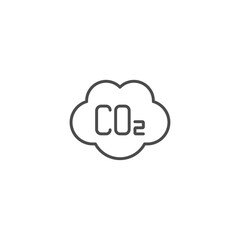 CO2 cloud line icon. linear style sign for mobile concept and web design. Carbon dioxide cloud outline vector icon. Global warming symbol, logo illustration. Vector graphics