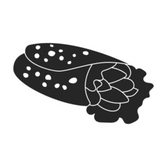 Shawarma vector icon.Black vector icon isolated on white background shawarma.