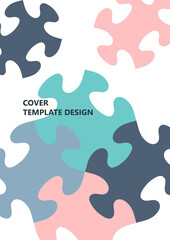 Bright color puzzle, puzzle with place for text. The idea of unity, teamwork. Vector