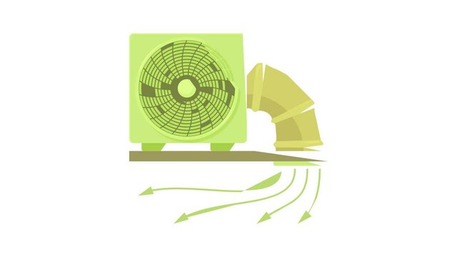 System fan and pipe icon animation best cartoon object on white background