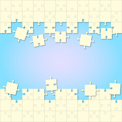Jigsaw puzzle pieces. White background.