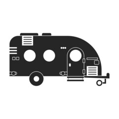 Trailer vector icon.Black vector icon isolated on white background trailer.