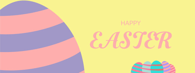 Happy easter background. Easter eggs with different colors, Vector