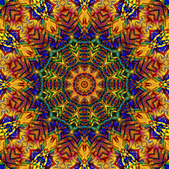 3d effect - abstract colorful mandala style pattern