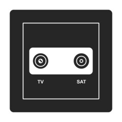 Socket of switch vector icon.Black vector icon isolated on white background socket of switch.