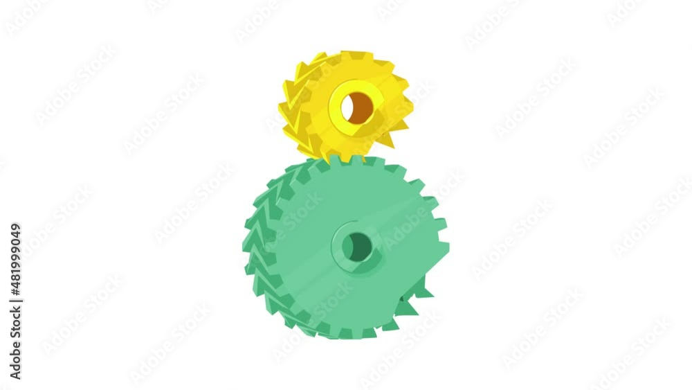Poster two cogs icon animation best cartoon object on white background
