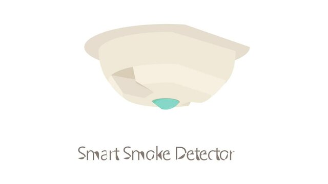 Smart smoke detector icon animation best cartoon object on white background