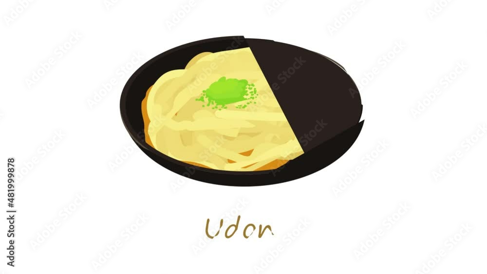 Poster udon icon animation best cartoon object on white background