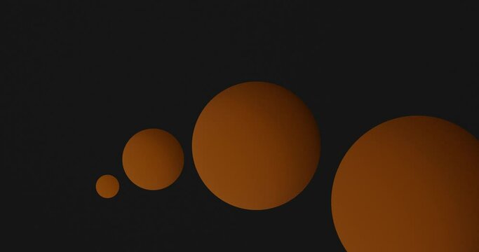 3d render with minimalistic orange balloons on black