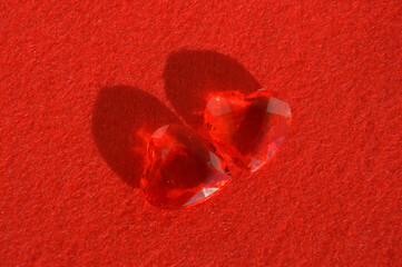 Happy Valentine's Day. background for the design of a romantic holiday. Love. two red hearts.