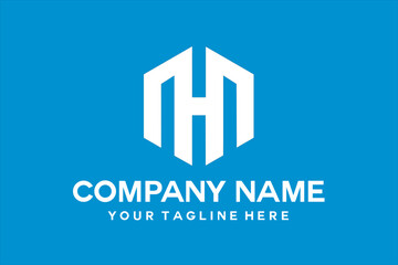 letter MH hexagon logo