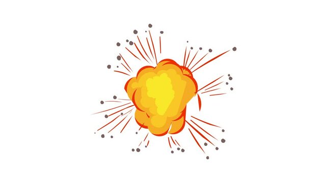 Splash explosion icon animation best cartoon object on white background