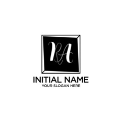 RA monogram logo template vector	
