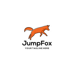 Fox jump silhouette logo icon designs illustrations template