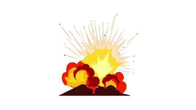 Fire explosion icon animation best cartoon object on white background