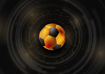 Luxury sport background with golden dots and soccer ball. Vector design