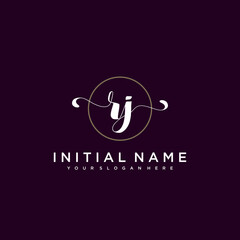 Obraz premium RJ Beautiful handwriting logo or wedding monograms collection