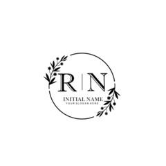 RN Hand drawn wedding monogram logo
