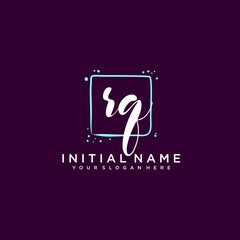 RQ monogram logo template vector	