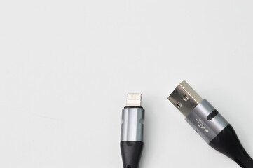 Smartphone usb cable isolated on a white background