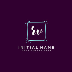 RV monogram logo template vector