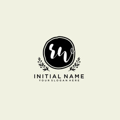 RW monogram logo template vector