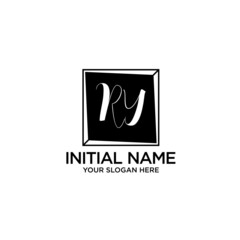 RY monogram logo template vector