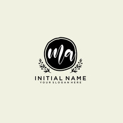 MA monogram logo template vector