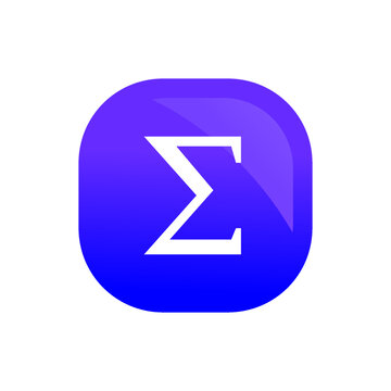 Sigma Icon Button Mathematics Symbol and Greek Letter