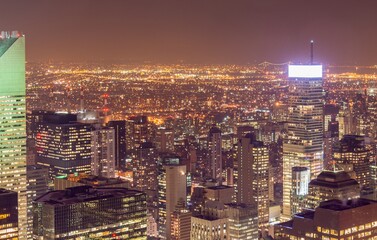 Obraz premium View of New York Manhattan during sunset hours