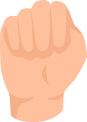 Human fist cartoon isolated on white background. Vector illustration of fist hand, human cartoon symbol