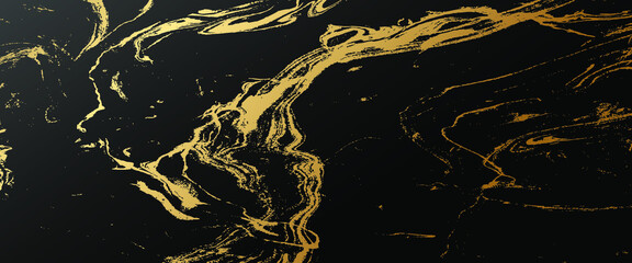 Obraz na płótnie Canvas Gold paint on a black background