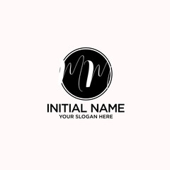 MM monogram logo template vector	