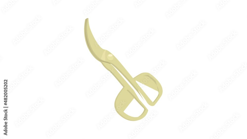 Poster scissors icon animation best cartoon object on white background