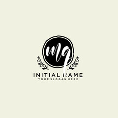 MQ monogram logo template vector	