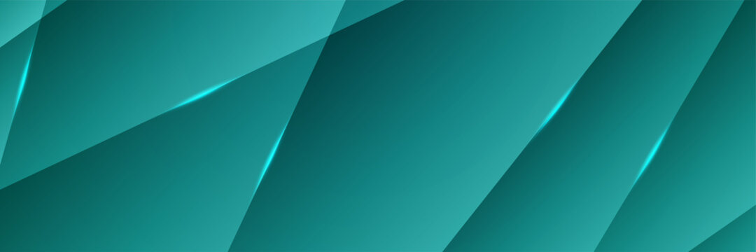 Digital networking tosca wide banner design background. Abstract 3d banner design with dark green technology geometric background. Vector illustration