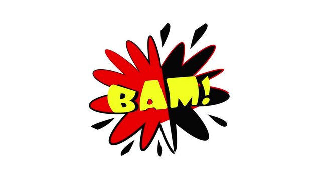 Bam explosion sound effect icon animation best cartoon object on white background
