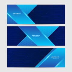 Corporate business blue wide banner design background