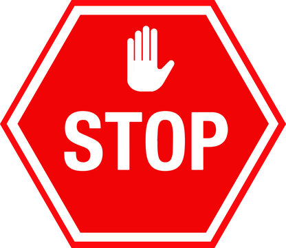 Red Stop Sign With hand 