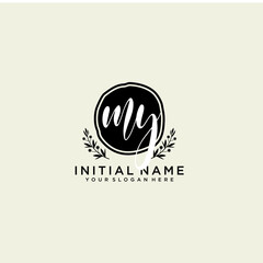 MY monogram logo template vector	