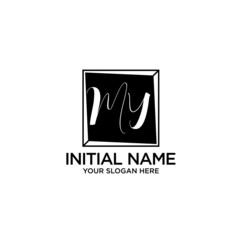 MY monogram logo template vector	