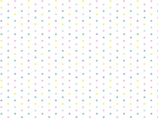 カラフルドットのシームレスパターン　白