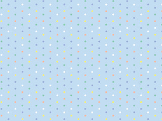 カラフルドットのシームレスパターン　サックス