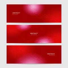 Abstract neon style red wide banner design background