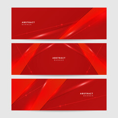 Corporate business red wide banner design background