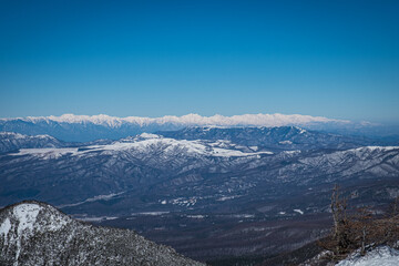 Fototapeta na wymiar 美しい冬山の風景